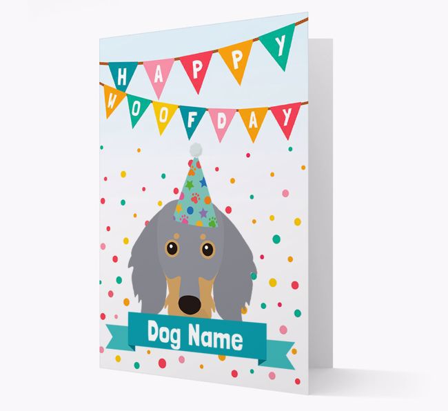Personalized Card 'Happy Woofday {dogsName}' with {breedCommonName} Icon